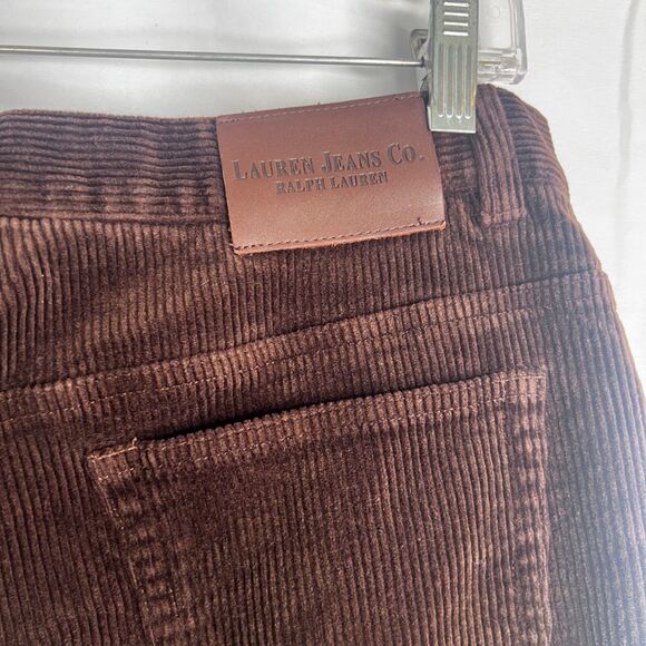 Lauren Ralph Lauren Corduroy Jeans Brown Classic Neutral Fall Size 14 - Picture 6 of 9